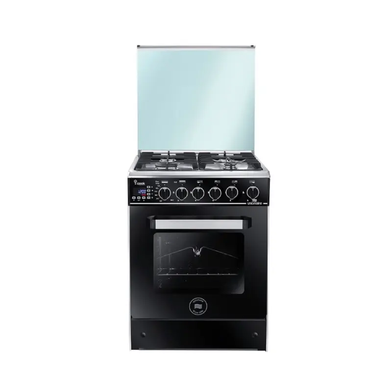 Unionaire ICook Gas Cooker 4 Burners Smart  Black x Stainless Steel C66SSGC511ITSFAL