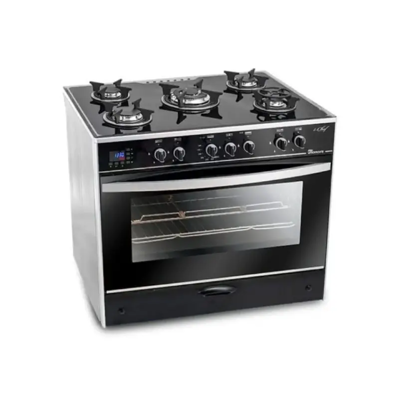 Unionaire I-Chef Smart Gas Cooker 5 Burners 80 cm Black C6080GSAC383IDSHS