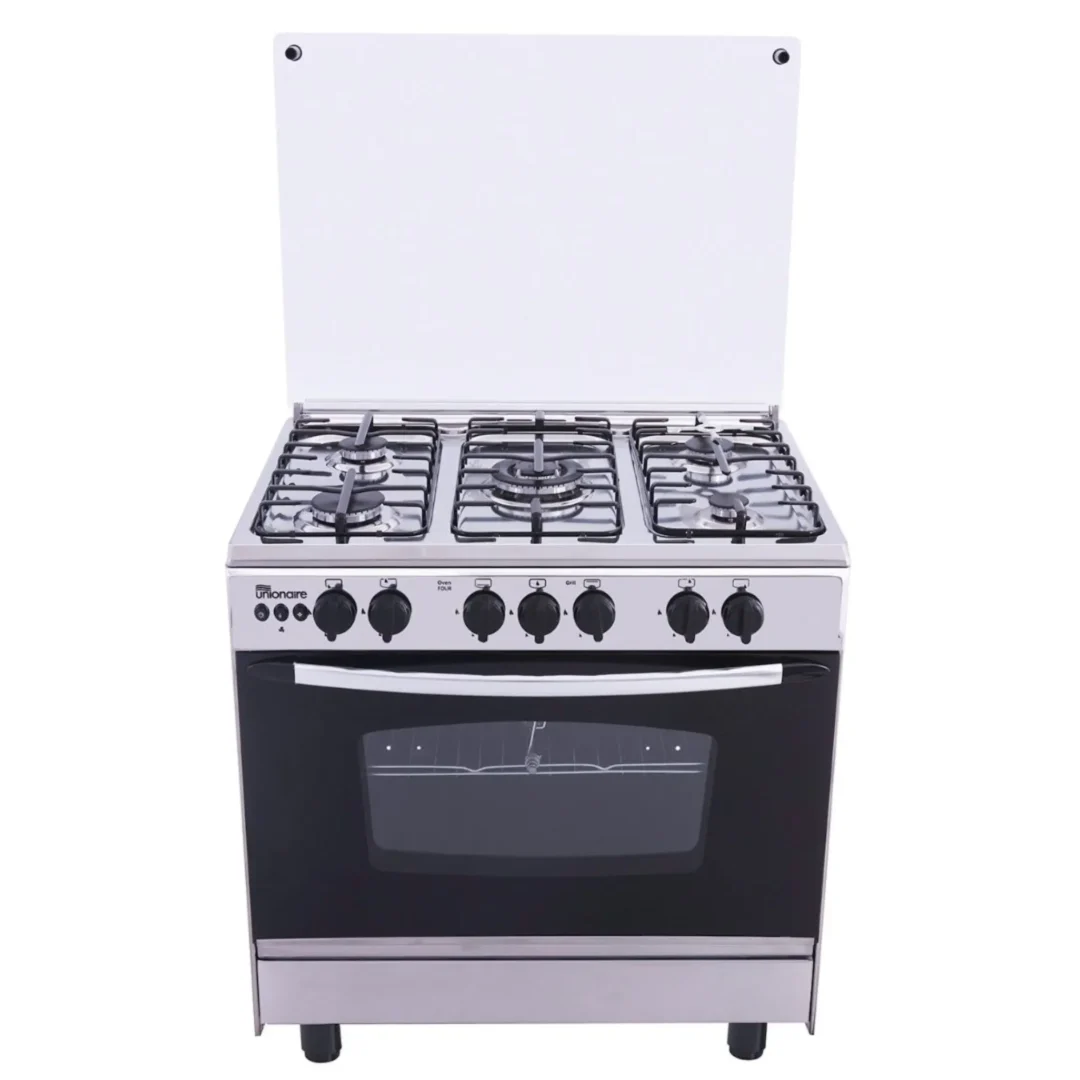 Unionaire Gas Cooker 5 Burners Free Standing Stainless Steel C6080SSAC186F