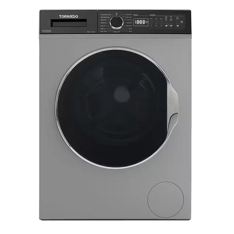 Tornado Washing Machine 7 Kg Front Loading With Dryer Silver TWV-FN712SLDA