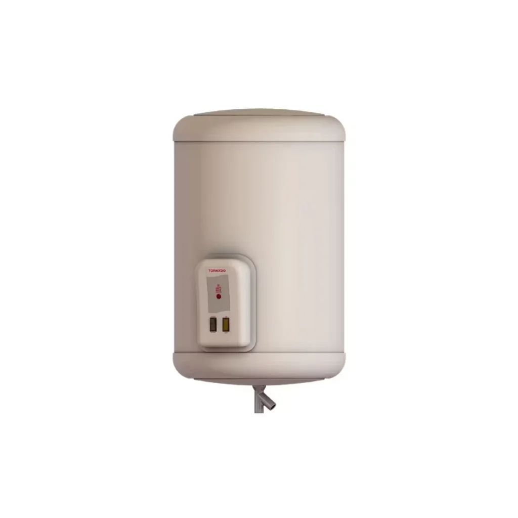 Tornado Electric Water Heater 65 Liters Led Lamp Off White  EHA-65TSM-F