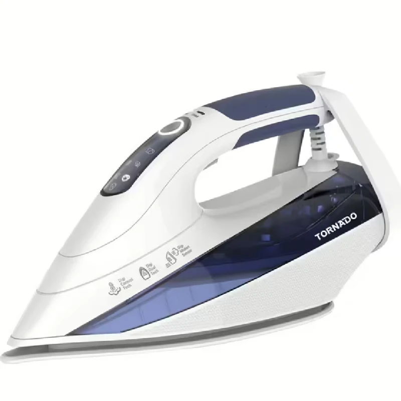 TORNADO Digital Steam Iron White x Blue Ceramic Soleplate 2400-2800 Watt TST-2400E