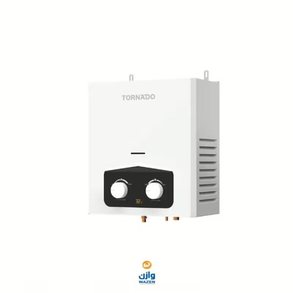 ⁦سخان مياه غاز تورنيدو ديجيتال 6 لتر بدون مدخنة ابيض  GH-MP6SN-S⁩ - الصورة ⁦2⁩