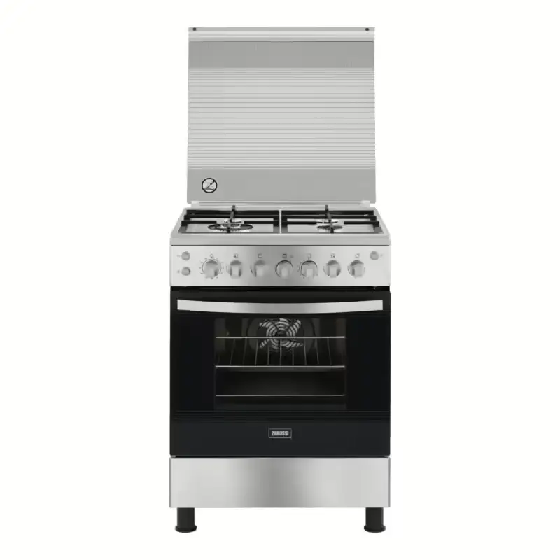 Zanussi Cool Cast Cooker 4 Burners With Fan Stainless Steel ZCG61296XA