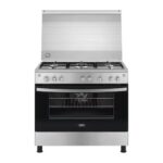 Zanussi Cool Cast Gas Cooker 5 Burners With Fan Stainless Steel 464 ZCG91236XA