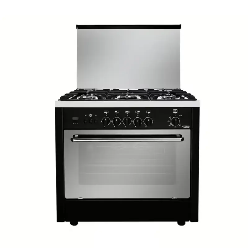 Fresh Professional Gas Cooker 5 Burners Black 0087