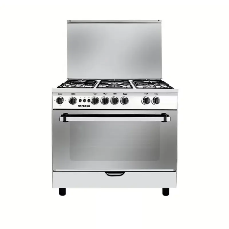 Fresh Jumbo Gas Cooker 5 Burners Stainless Steel Fan 8467