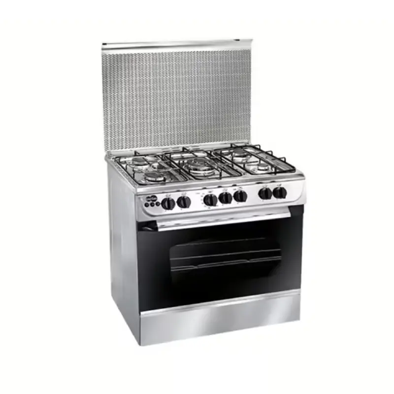 Uni Gas Cooker 5 Burners Fan Black x Stainless Steel C6080SSAP186LF