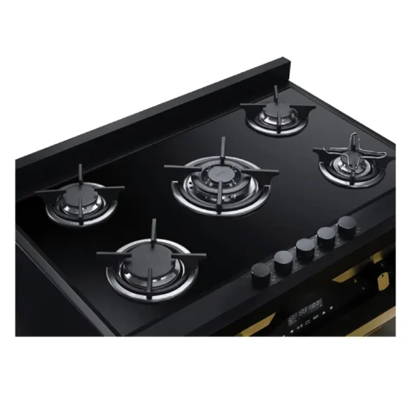 Unionaire IChef Gas Cooker 5 Burners 90 Cm Edition Black × Gold C6090GB1GC383IDSPSPC