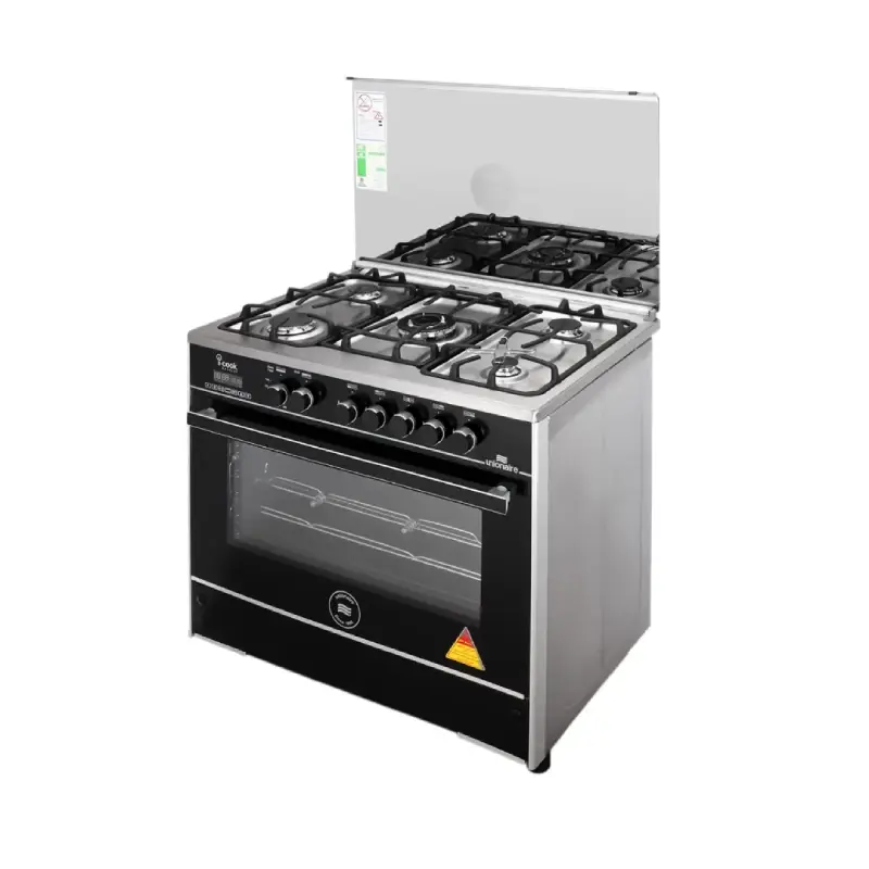 Unionaire ICook Gas Cooker 5 Burners Silver × Black C69SS-GC-511-ICSH-AL