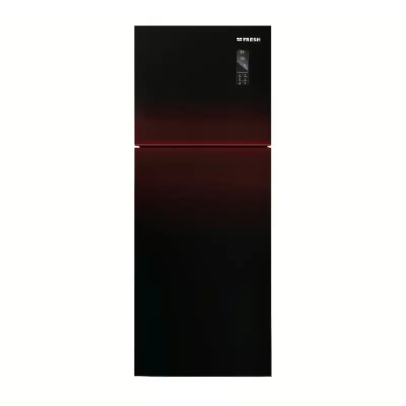 Fresh Digital Refrigerator 397 Liters Burgundy Glass FNTMR470YGDR