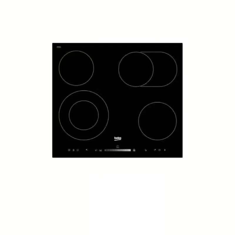 Beko Built In Hob 4 Burners Black Glass Electric HIC64503TX