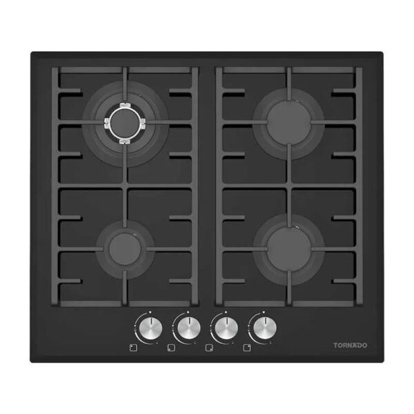 Tornado Built In Hob 4 Burners Black Glass GHVM60CCUG - Image 2