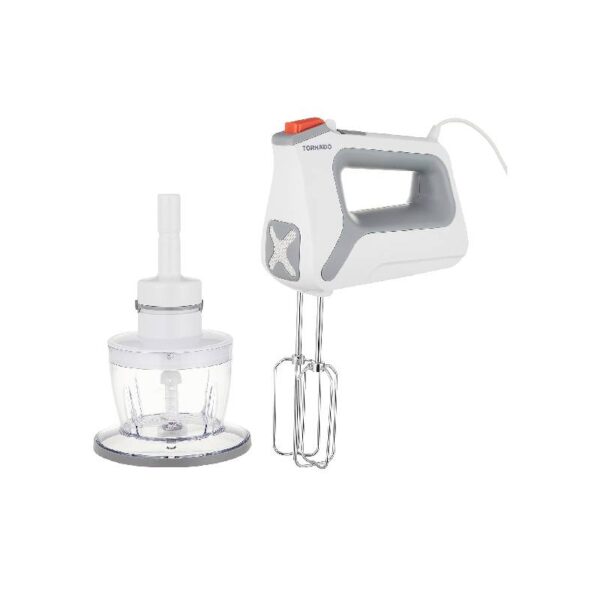 Tornado Hand Mixer 400 Watt 5 Speeds Chopper White THM-400SS