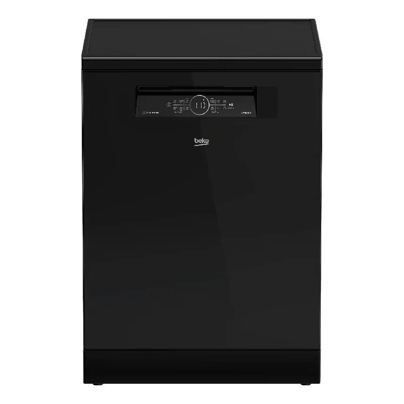 Beko Dishwasher 15 Place Settings 6 Programs 60cm Black Glass Digital Steam Corner Intense BDFN36531GB