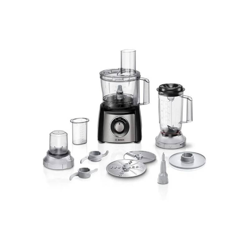 Bosch Food Processor MultiTalent 3 Plus 900 Watt 2.3 Liter Stainless Steel × Black MCM3PM386
