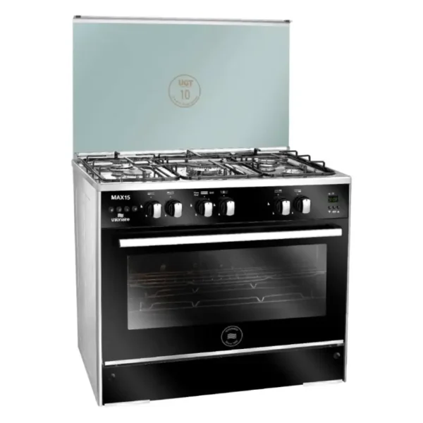 Unionaire Gas Cooker 5 Burners Max 15 Black C69SS-GC-447-DFSO-2W-M15-AL