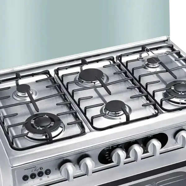 Unionaire Monster Chef Gas Cooker 6 Burners Full Safety Stainless Steel C69SS-P2C-511-DSF-2W-6MO-AL