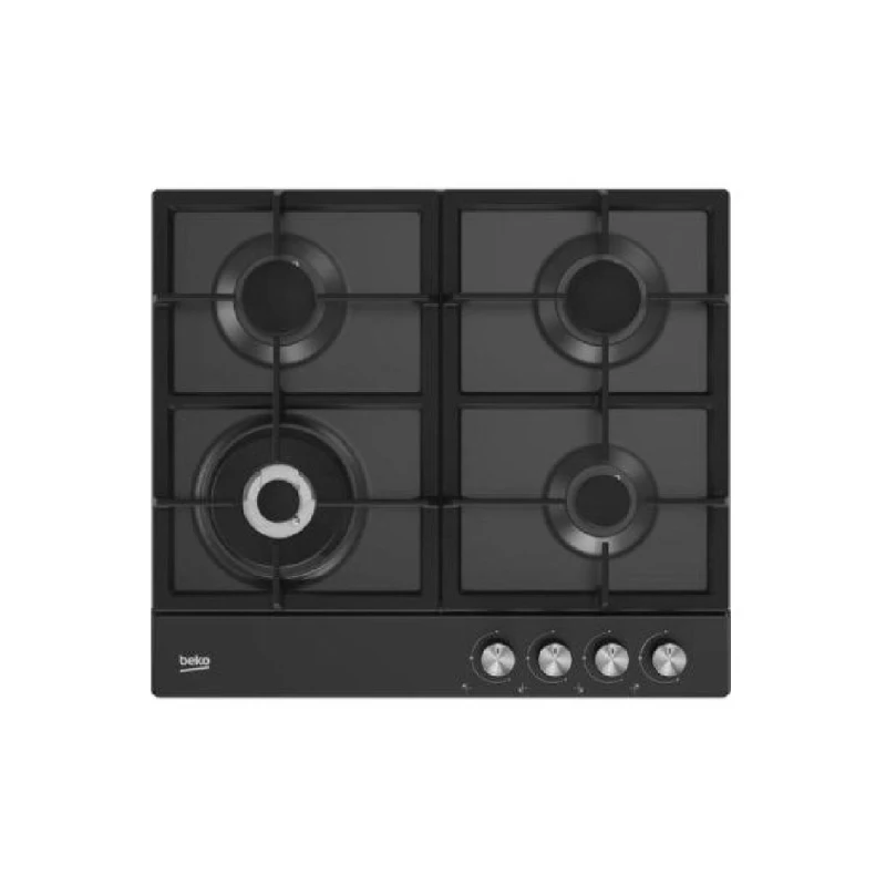 Beko Built In Hob 4 Burners Black Safety Cast Iron HIAW64225BX