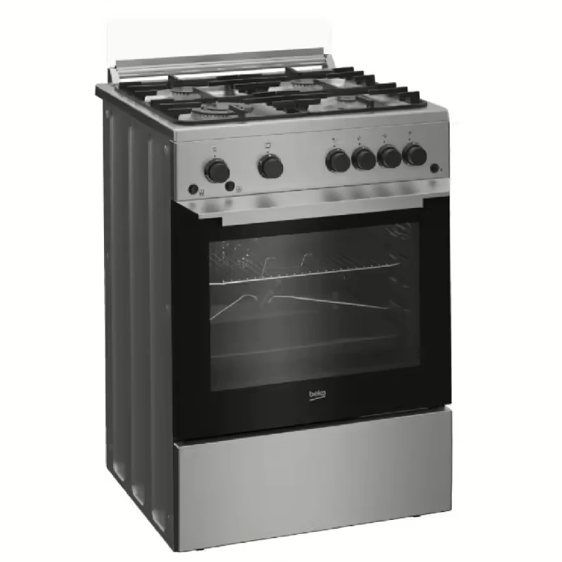 Beko Gas Cooker 4 Burners Stainless Steel Full Safety FSHT61111GX