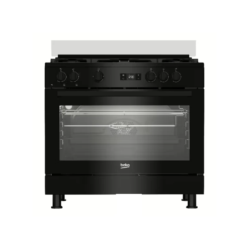 Beko Freestanding Gas Cooker 5 Burners Black GGR15325FXNB Full Safety