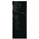 Fresh Freestanding Digital Refrigerator 471 Liters Black Glass FNTMR580YGB