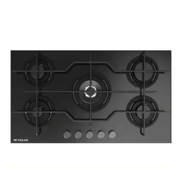 Fresh Built In Hob 5 Burners Glass Full Safety Black Glass 9623