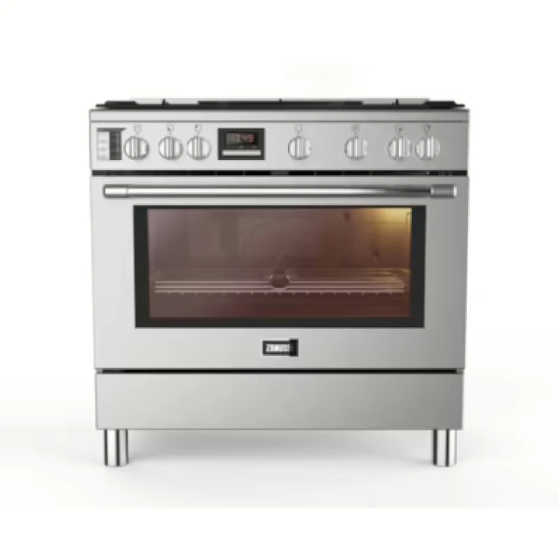 ZANUSSI TasteMax Cooker 5 Burners Gas Full Safety With Air Fryer Stainless Steel ZCG97326XA