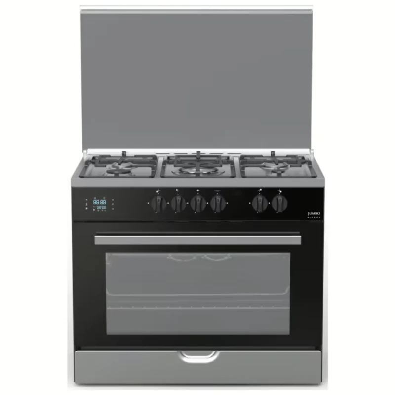 Fresh Jumbo Mirror Plus Cooker 5 Burners Gas Digital Touch Black 12847