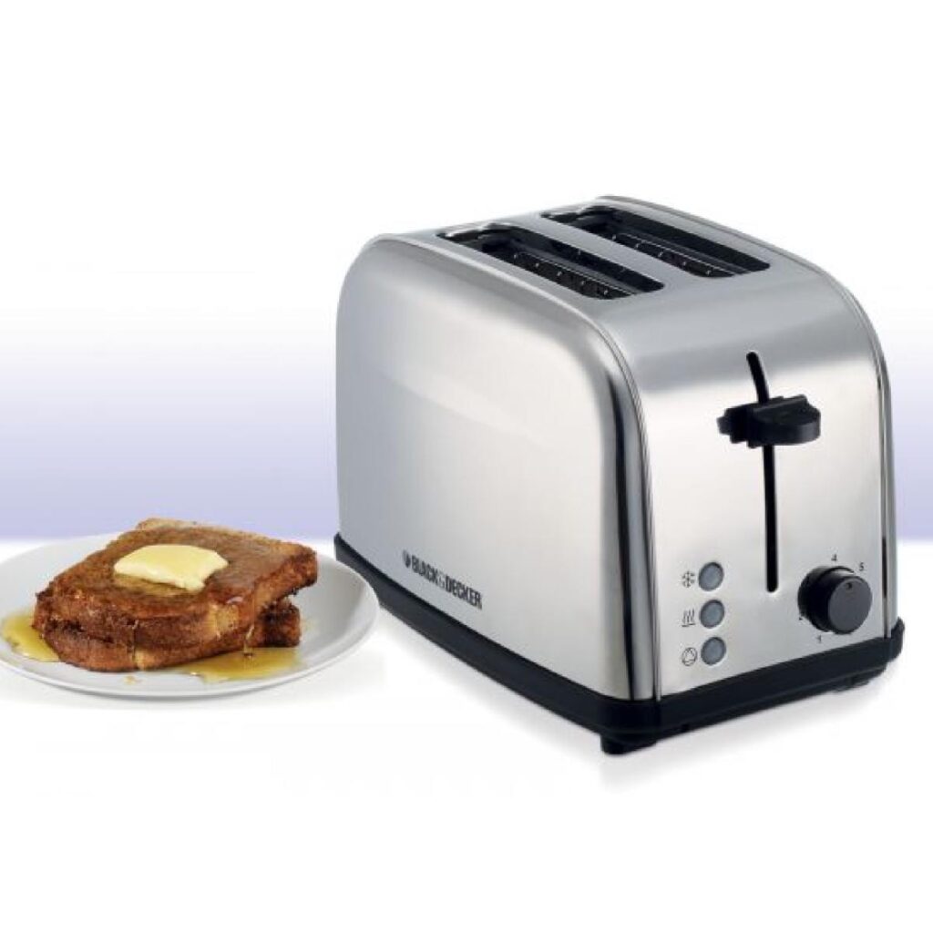 Black & Decker Toaster 2 Slices 1050 Watt Silver ET222