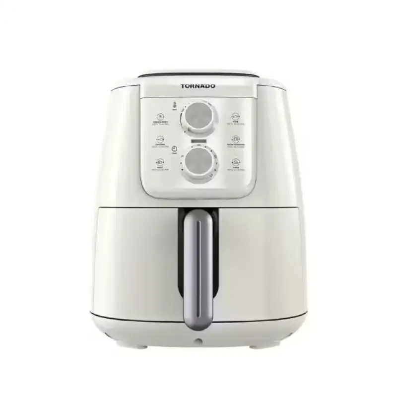 Tornado Air Fryer 4 Liters 1550 Watt Manual Control Creamy x Silver THF-1554M-XL-CS