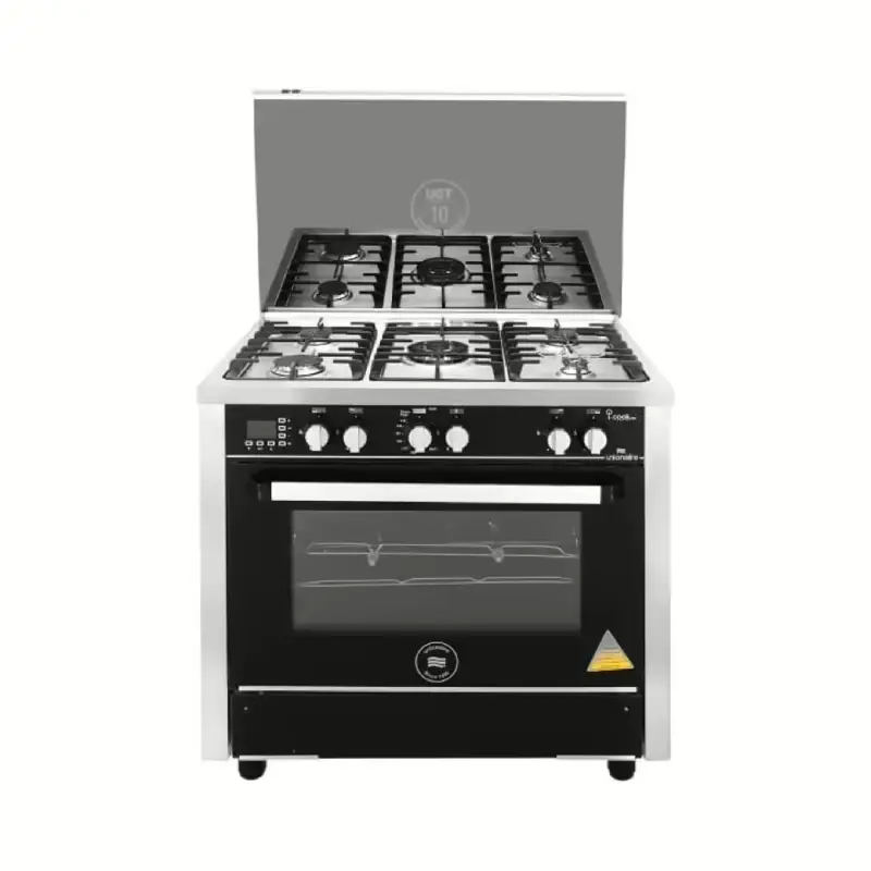 Unionaire I Cook Pro Smart Control Gas Cooker 5 Burners  Black x Silver C69SS-2GC-511-ITSFP-2W-AL