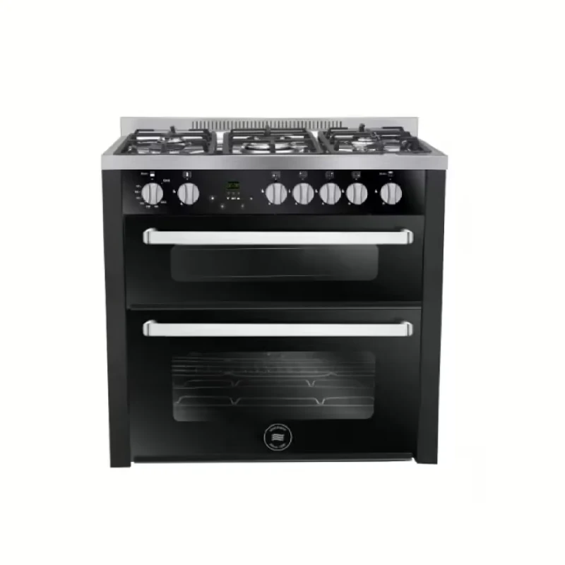 Unionaire Multicook Gas Cooker 5 Burners Full Safety Black x Silver C69SB-GC-383-ITSF-DV-AL