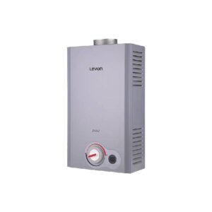 Levon Gas Water Heater 10 Liters With Digital Display & Adaptor Silver 6518121