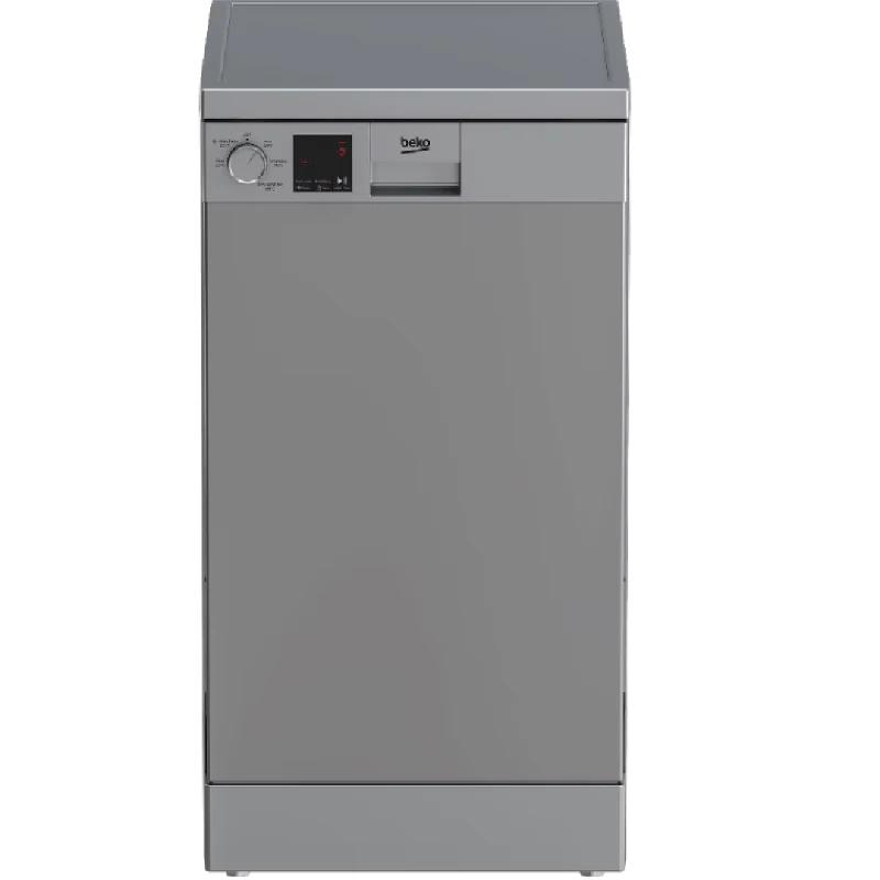 Beko Dishwasher 10 place settings Freestanding Slimline Silver DVS05020S