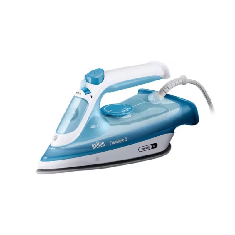 Braun Steam Iron 2400 Watt FreeStyle 3 3D FreeGlide Technology Blue FI3144BL