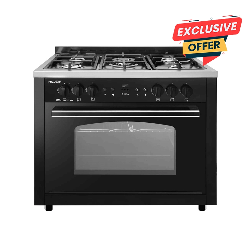 Unionaire Modern Gas Cooker 5 Burners Black C69SBPC319IDSOFMD2WAL