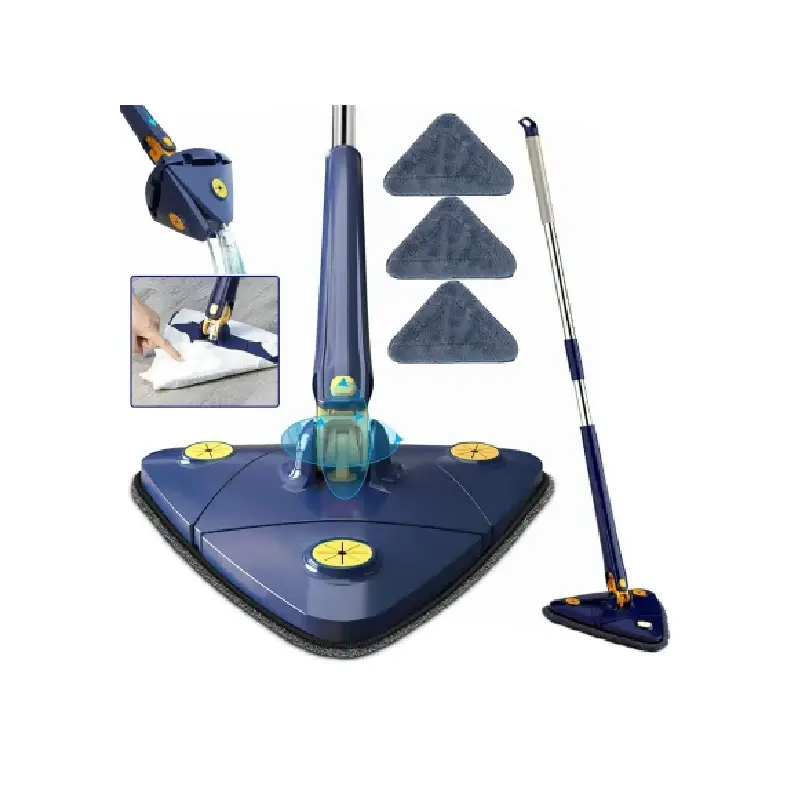 Adjustable Triangular Mop with 360° Rotation Blue