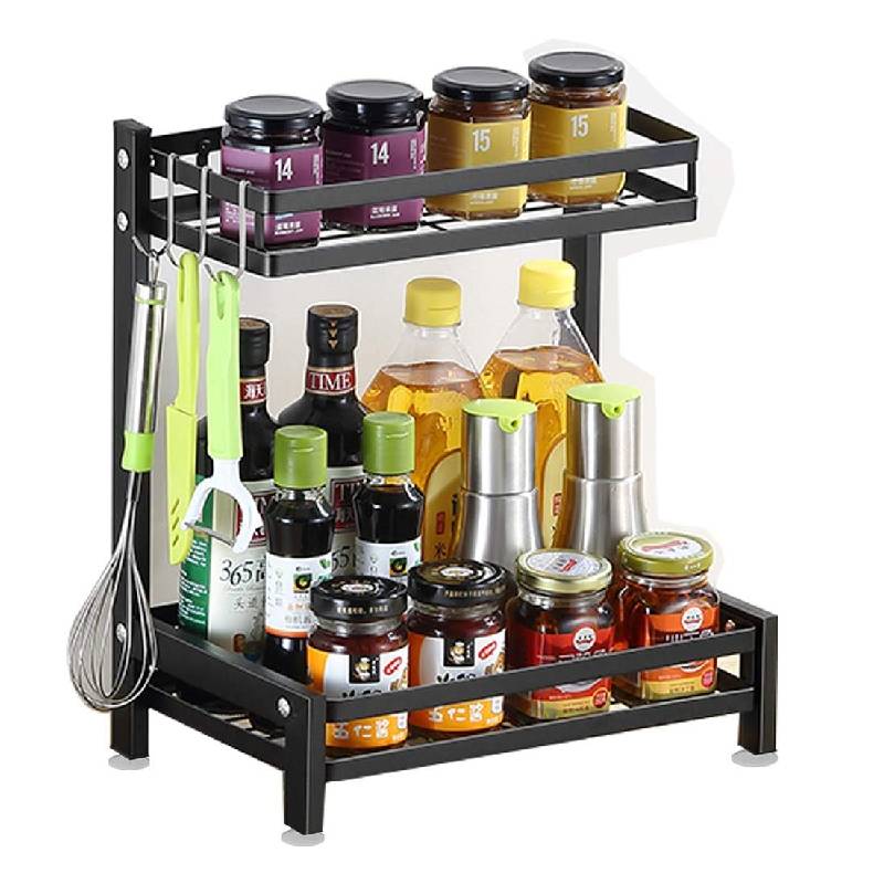 2-Tier Stainless Steel Spice Stand Black