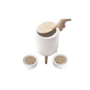 Touch Trash Bin Basket With 3-Pieces 7 Liters Durable Modern Style White