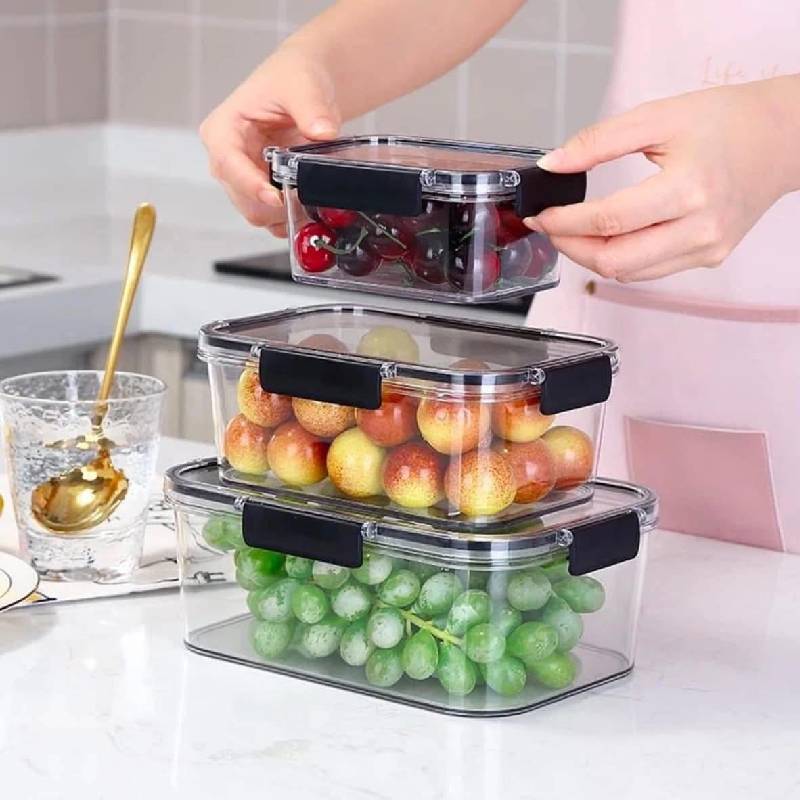 Set Of 3 Pieces Acrylic Fridge Containers