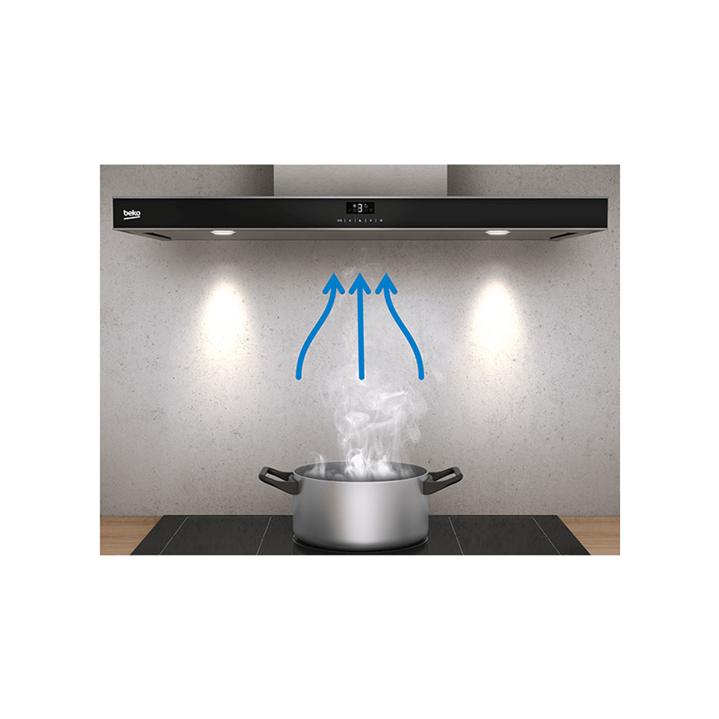 Beko Built-in Hood 60cm Pyramid Black - BHCA66641BFBHSE