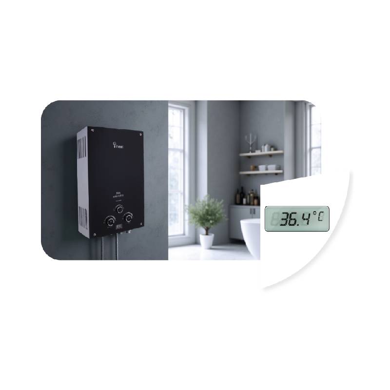 Unionaire Gas Digital Water Heater 10 Liter Glass Black UGH100D-G