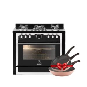 بوتجاز يونيون إير 90 سم 5 شعلة iChef Edition أوتو كوك فضي، فرن غاز ذكي بنظام أمان كامل وتصميم عصري، موديل C69GB1-1GC-383-ICPSF-ICH-PC-2W-AL