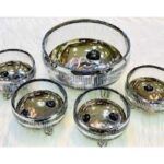 Dessert Bowl Set Platinum Mirage Laser