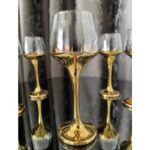 Glass set Platinum Wavy A gold plated