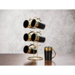 Lotus cafe mug set 6 Pieces with stand 1049 Domino
