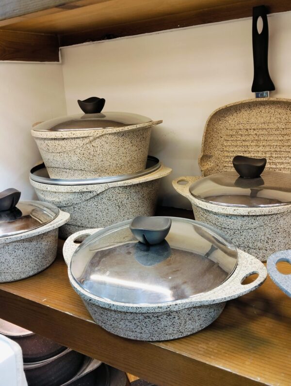 Granite Pot Set 15P Turkish Valez Hikaya Creamy