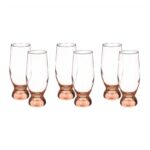 Aquatic Glass Cup Set 6 Pieces pink 370CC