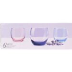 Barrel Colored Tea Glass Set 6 Pieces